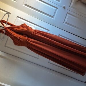 Womens Burnt Orange Evening Dress